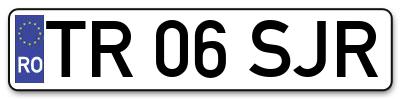 Placuta inmatriculare numar auto  TR-06-SJR, TR 06 SJR, TR06SJR
