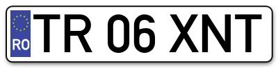 Placuta inmatriculare numar auto  TR-06-XNT, TR 06 XNT, TR06XNT