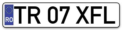 Placuta inmatriculare numar auto  TR-07-XFL, TR 07 XFL, TR07XFL