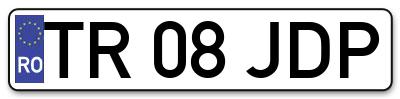 Placuta inmatriculare numar auto  TR-08-JDP, TR 08 JDP, TR08JDP