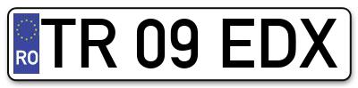 Placuta inmatriculare numar auto  TR-09-EDX, TR 09 EDX, TR09EDX