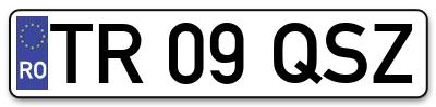 Placuta inmatriculare numar auto  TR-09-QSZ, TR 09 QSZ, TR09QSZ