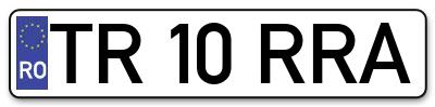 Placuta inmatriculare numar auto  TR-10-RRA, TR 10 RRA, TR10RRA