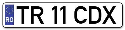 Placuta inmatriculare numar auto  TR-11-CDX, TR 11 CDX, TR11CDX