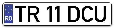 Placuta inmatriculare numar auto  TR-11-DCU, TR 11 DCU, TR11DCU