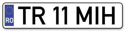 Placuta inmatriculare numar auto  TR-11-MIH, TR 11 MIH, TR11MIH
