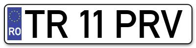 Placuta inmatriculare numar auto  TR-11-PRV, TR 11 PRV, TR11PRV