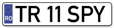 Placuta inmatriculare numar auto  TR-11-SPY, TR 11 SPY, TR11SPY