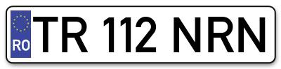 Placuta inmatriculare numar auto  TR-112-NRN, TR 112 NRN, TR112NRN