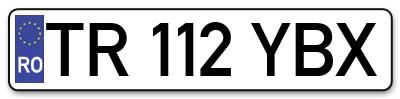 Placuta inmatriculare numar auto  TR-112-YBX, TR 112 YBX, TR112YBX