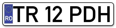 Placuta inmatriculare numar auto  TR-12-PDH, TR 12 PDH, TR12PDH