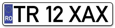 Placuta inmatriculare numar auto  TR-12-XAX, TR 12 XAX, TR12XAX