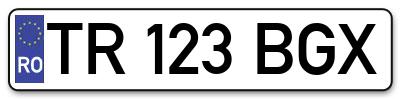 Placuta inmatriculare numar auto  TR-123-BGX, TR 123 BGX, TR123BGX