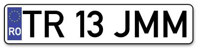 Placuta inmatriculare numar auto  TR-13-JMM, TR 13 JMM, TR13JMM