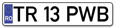 Placuta inmatriculare numar auto  TR-13-PWB, TR 13 PWB, TR13PWB