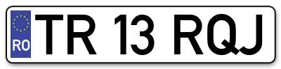 Placuta inmatriculare numar auto  TR-13-RQJ, TR 13 RQJ, TR13RQJ
