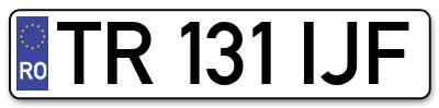 Placuta inmatriculare numar auto  TR-131-IJF, TR 131 IJF, TR131IJF