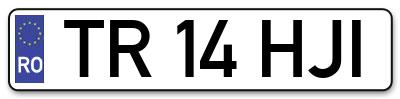Placuta inmatriculare numar auto  TR-14-HJI, TR 14 HJI, TR14HJI