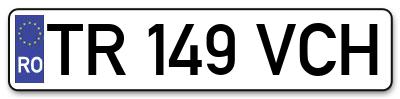 Placuta inmatriculare numar auto  TR-149-VCH, TR 149 VCH, TR149VCH