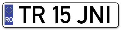 Placuta inmatriculare numar auto  TR-15-JNI, TR 15 JNI, TR15JNI