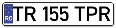 Placuta inmatriculare numar auto  TR-155-TPR, TR 155 TPR, TR155TPR
