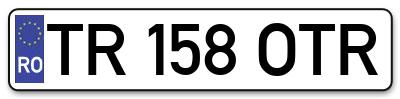 Placuta inmatriculare numar auto  TR-158-OTR, TR 158 OTR, TR158OTR
