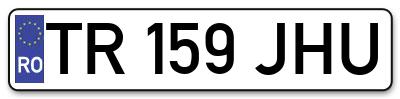 Placuta inmatriculare numar auto  TR-159-JHU, TR 159 JHU, TR159JHU