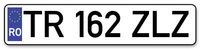 Placuta inmatriculare numar auto  TR-162-ZLZ, TR 162 ZLZ, TR162ZLZ