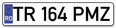 Placuta inmatriculare numar auto  TR-164-PMZ, TR 164 PMZ, TR164PMZ