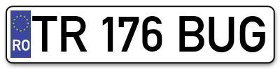 Placuta inmatriculare numar auto  TR-176-BUG, TR 176 BUG, TR176BUG