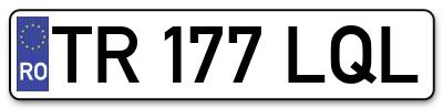 Placuta inmatriculare numar auto  TR-177-LQL, TR 177 LQL, TR177LQL