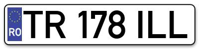 Placuta inmatriculare numar auto  TR-178-ILL, TR 178 ILL, TR178ILL