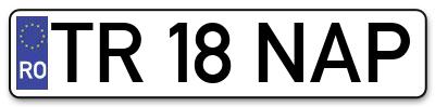 Placuta inmatriculare numar auto  TR-18-NAP, TR 18 NAP, TR18NAP