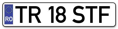 Placuta inmatriculare numar auto  TR-18-STF, TR 18 STF, TR18STF