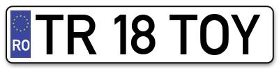 Placuta inmatriculare numar auto  TR-18-TOY, TR 18 TOY, TR18TOY