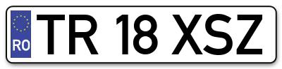 Placuta inmatriculare numar auto  TR-18-XSZ, TR 18 XSZ, TR18XSZ