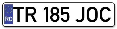 Placuta inmatriculare numar auto  TR-185-JOC, TR 185 JOC, TR185JOC