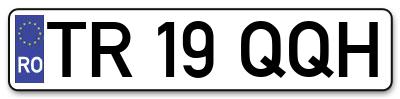 Placuta inmatriculare numar auto  TR-19-QQH, TR 19 QQH, TR19QQH
