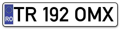 Placuta inmatriculare numar auto  TR-192-OMX, TR 192 OMX, TR192OMX