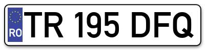Placuta inmatriculare numar auto  TR-195-DFQ, TR 195 DFQ, TR195DFQ