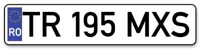 Placuta inmatriculare numar auto  TR-195-MXS, TR 195 MXS, TR195MXS