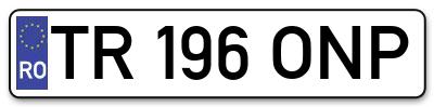 Placuta inmatriculare numar auto  TR-196-ONP, TR 196 ONP, TR196ONP
