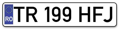 Placuta inmatriculare numar auto  TR-199-HFJ, TR 199 HFJ, TR199HFJ