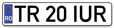 Placuta inmatriculare numar auto  TR-20-IUR, TR 20 IUR, TR20IUR