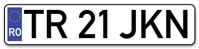 Placuta inmatriculare numar auto  TR-21-JKN, TR 21 JKN, TR21JKN