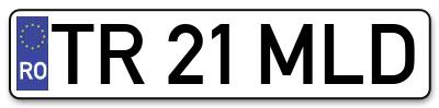 Placuta inmatriculare numar auto  TR-21-MLD, TR 21 MLD, TR21MLD