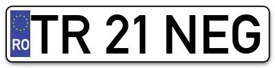 Placuta inmatriculare numar auto  TR-21-NEG, TR 21 NEG, TR21NEG