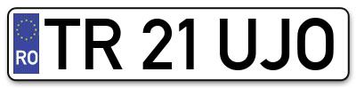 Placuta inmatriculare numar auto  TR-21-UJO, TR 21 UJO, TR21UJO