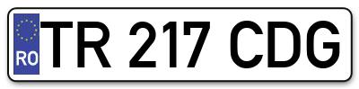 Placuta inmatriculare numar auto  TR-217-CDG, TR 217 CDG, TR217CDG