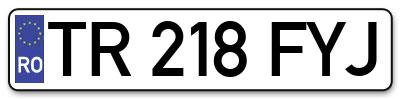 Placuta inmatriculare numar auto  TR-218-FYJ, TR 218 FYJ, TR218FYJ